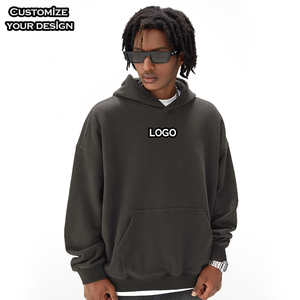 Haute qualité 400-600gsm hommes sweat à capuche personnalisé 3D pour bouffée impression surdimensionné lâche français éponge coton sans cordes à capuche en gros - Product Image 1