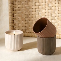 YBH – Nouveau récipient vide en céramique mate personnalisé de luxe pour bougies parfumées d'aromathérapie et spa, et emballage cadeau