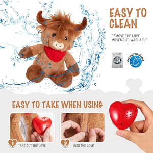 All'ingrosso Heartbeat Highland Highland <span class=keywords><strong>animali</strong></span> di peluche registrabili con voce dolce messaggera registratore di peluche morbidi regali - Product Image 3