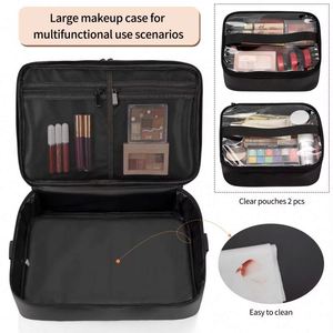 Free Sample Relavel <b>Trolley</b> Hairdressing Polyester Cosmetic Case Insulation Removable Simple <b>Portable</b> Cosmetic Pouch Makeup - Product Image 3