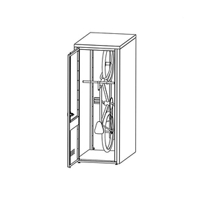 Armario de almacenamiento de <span class=keywords><strong>bicicleta</strong></span> de Metal impermeable, mueble de exterior de Color amarillo, estructura de acero de calle personalizada - Product Image 1