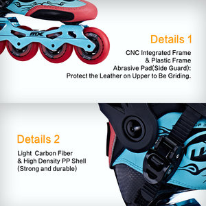 Patines en Línea <span class=keywords><strong>Margo</strong></span> Freestyle KS600, Duraderos y a la Moda, Color Azul Polvo, Entresuela de EVA, Chasis de Metal, Rodamientos SLALOM PRO, Ruedas de PU - Product Image 2