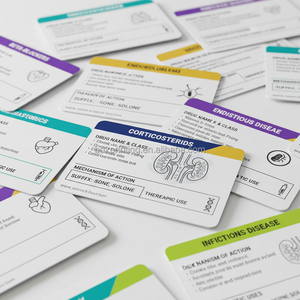 Impression personnalisée de 600 cartes mémoire sur la médecine, cartes mémoire avec <span class=keywords><strong>mots</strong></span> en italique, apprentissage des infirmières, cartes mémoire éducatives - Product Image 3