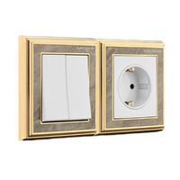 Prise murale domestique européenne à panneau tactile, interrupteur double commande avec matériau PC durable 10A, indice de protection IP27, 86x86mm, 100-240V, pour éclairage