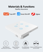 Interruptor de Luz Táctil Inteligente Zigbee OCY 1234 Gang EU, 10A, Control de 2 Vías, Función de Compartir Dispositivos y Temporizador, Interruptor de Pared Inteligente