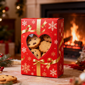 Emballage cadeau personnalisé en papier kraft recyclable, boîte à gâteaux, bonbons, biscuits pour mariage, fête, avec fenêtre transparente en PVC - Product Image 1