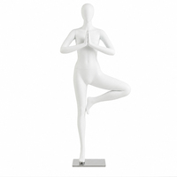 Statue personnalisée en fibre de verre FRP, sculpture de femme yogini blanche, décoration pour studio, salle de sport, hall d'hôtel