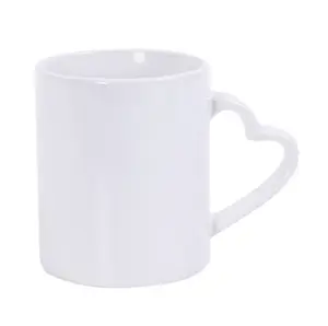 Rubysub M002 canecas de café em branco para sublimação de cerâmica com alça de coração de alta qualidade 11 onças fornecedor por atacado