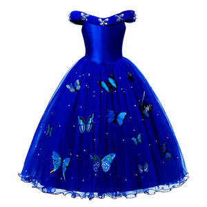 DarkBlue farfalle Deluxe ragazze abito da principessa Costume di Halloween festa di compleanno <span class=keywords><strong>abbigliamento</strong></span> Elsa bianco neve ragazze abiti fantasia - Product Image 2