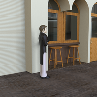 Vente en gros Statue de serveur en résine Figurine de serveur grandeur nature servant de majordome pour la décoration moderne de la maison et du restaurant