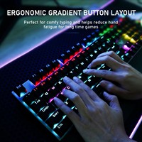 AULA F2088 F2058 104 Touches Mix Clavier Mécanique Punk Filaire Rétro-Éclairé Claviers de Jeu avec Bouton et Repose-Poignet pour Gamer