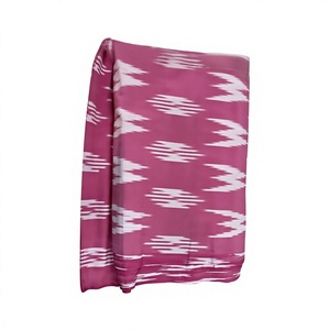 Handwoven Combed <b>Medium</b> Weight Pink Ikat Brocade <b>Fabric</b> Traditional Ikat Print 150GSM 58/60" Width for Women's Dresses Meter - Product Image 2