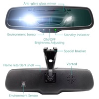 Monitor de Espejo Retrovisor con Atenuación Automática GreenYi con Sensor de Estacionamiento LED para Automóvil, Sistema de Detector de Radar 4/8