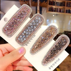 Barrettes à cheveux en strass de style coréen pour femmes, parfaites pour les filles branchées, barrettes à franges entièrement en strass, barrettes latérales avec - Product Image 4