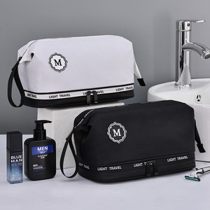 Nuevo producto, bolsa de aseo de doble capa con separación para artículos secos y húmedos, impermeable, de alta gama, portátil, para viajes, para hombres. - Product Image 2