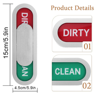 Iqiyue Aimant en acrylique pour lave-vaisselle, avec indicateur coulissant Propre/Sale, pour l'organisation de la cuisine et la gestion du désordre