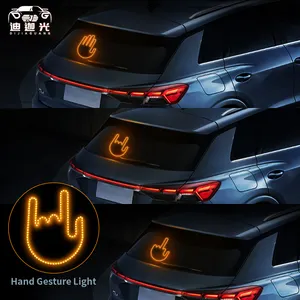 Lampu mobil Aksesori gerakan cahaya Led tangan jari lucu gerakan tangan bentuk tangan lampu jari tengah untuk mobil