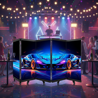 Écran vidéo mural LED portable pliable IP66 P2.5 GOB pour table de DJ, idéal pour les événements en boîte de nuit, sur scène ou en club musical