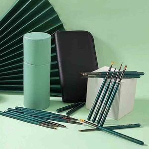 Ensemble de pinceaux à ongles à manche en bois, nylon, pour dégradé ombré, éventail, fleur, gel, liner et dessin - Product Image 3