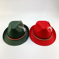 Chapeau de bière Oktoberfest Munich personnalisé en usine, chapeau de performance festif style jazz avec plumes véritables, bonnets de douche
