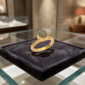 Grey Hydro Gemstone Gold Plated <b>Silver</b> Square Shape <b>Ring</b> with Pave Setting and Claw Setting for Women and <b>Men</b> - Product Image 3