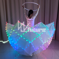 Robe LED RVB pleine couleur lumineuse, costume de scène lumineux, grande jupe scintillante pour festival de musique, danseuse de boîte de nuit