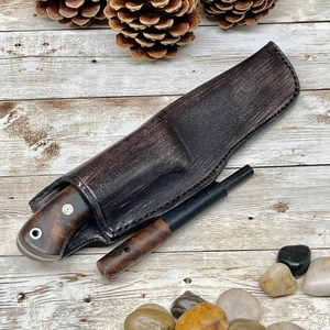 Couteau de camping à pointe tombante avec manche en bois, lame en acier inoxydable, bord droit, outil de survie en plein air, OEM - Product Image 2