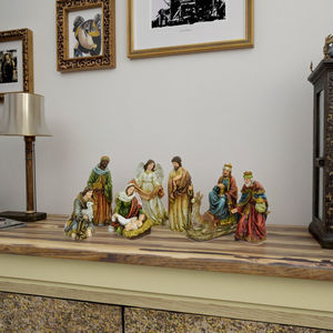 12 इंच नॉटिकल शैली इनडोर क्रिसमस रचनात्मकता घर की सजावट के लिए कलात्मक उल्लू डिजाइन के साथ पुनर्निर्मित दृश्य - Product Image 2