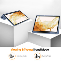 Manyetik deri kılıf Samsung Galaxy Tab S10 artı S9 + 12.4 ''tri-fold S9 artı TPU geri kabuk için kılıf standı kalemlik
