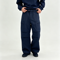 Pantalon cargo vintage pour homme style preppy, taille mi-haute, coupe droite, motif nordique, en tissu peigné confortable, avec cordon de serrage