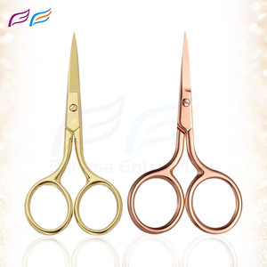 Ciseaux à cuticules multifonctions personnalisés en or plasma, or rose, argent, lame droite, outils de manucure et ciseaux à sourcils - Product Image 5