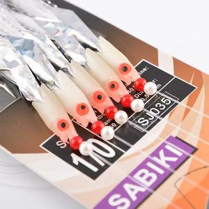 หัวปลาเรืองแสง 5 หัว กระดาษเลเซอร์สีเงิน ตะขอคู่ 5 ตัว ชุดสายเบ็ดซาบิกิ เหยื่อตก<span class=keywords><strong>ปลา</strong></span> - Product Image 3