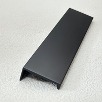 Poignée de meuble noire brillante à bord scellé, profilé en aluminium dissimulé à montage latéral, poignée de cuisine, poignée de tiroir de penderie de longueur variable