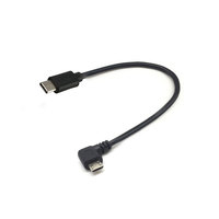 Kabel USB Tipe Micro ke USB Tipe C Sudut Kiri 2.0 Untuk Pengisian Daya