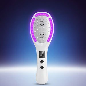 Ionic Hair Massage Brush Ultrasonic Mist Spray Purple <b>Light</b> Therapy Frizzy Hair Care Scalp Treatment Beauty Device Home Use - Product Image 1