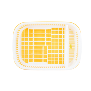 Bac de séchage de vaisselle rectangulaire moderne en plastique, empilable, avec couvercle, sans BPA, écologique, multifonctionnel et léger pour l'organisation - Product Image 3