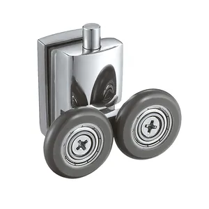 bathroom enclosure wheels hanging runners glass curved room roller sliding pulley for shower cabin door
