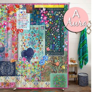 Élégance Coloré Boho <span class=keywords><strong>Salle</strong></span> <span class=keywords><strong>de</strong></span> <span class=keywords><strong>Bain</strong></span> Style Patchwork Tissu Rideaux <span class=keywords><strong>de</strong></span> Douche Bohème Folk Print Bath Decor - Product Image 2