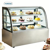 Vitrine Réfrigérée pour Gâteaux avec Verre Courbé, Réfrigérateur Commercial pour Pâtisseries, Vitrine de Présentation pour Desserts et Gâteaux