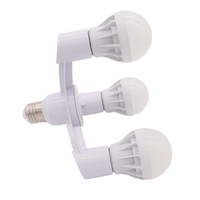 Répartiteur de têtes d'ampoules à LED multifonctionnel blanc E27 Base de support de lampe 1/2/3/5/6/7 Convertisseur pour prise de cuisine de garage