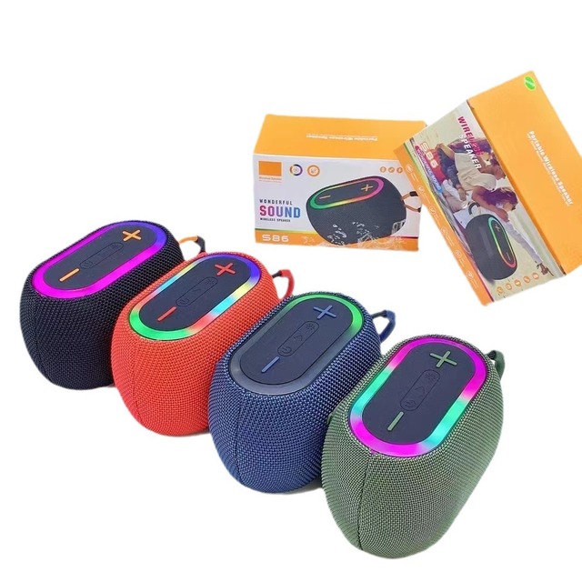 S86 Portable Wireless RGB Color Light TWS Series Smart Speaker New Outdoor USB AUX WiFi Communication for BT for IOS