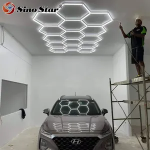 Led Honingraat Hexagon Hex-Grid Licht Plafond Detaillering Lamp Auto Reparatie Workshop Wassen Beauty Station Garage Verlichting Ontwerp