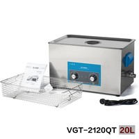 Nettoyeur à ultrasons industriel GTSONIC VGT-2120QT, générateur électrique, carte de circuit imprimé, nouveau, 20L, dégraissage à l'eau chaude, 40KHz, 400W