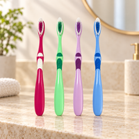 Brosse à dents manuelle OEM personnalisée pour adultes, à poils durs, multicolore, pour usage domestique, vente en gros