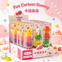 Permen Grosir OEM/ODM Label Pribadi Kustom Rasa Buah Campuran Bentuk Kartun Permen Gummy Lembut Permen Lollipop