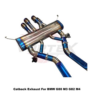 ท่อไอเสีย Vortex Blue Titanium MP Style Center Quad Valved สำหรับ BMW M3 G80 M4 G82 S58 3.0T ปี 2021-2025 ชุดแต่งแบบติดตั้งได้โดยตรง - Product Image 4