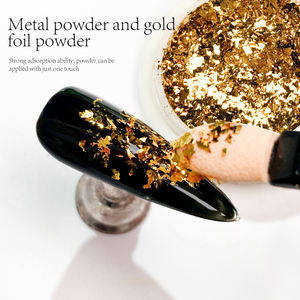 Ultra-brillante titanio dorado Pastel Foil Magic Mirror Powder Flash Nail Jewelry con galvanoplastia polvo acrílico para Nail Art - Product Image 6