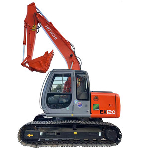 Excavatrice Hitachi EX120 d'occasion du Japon à faible coût de transport, avec flèche longue, 12 tonnes, en état quasi neuf - Product Image 1