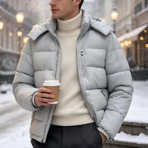 Chaqueta Acolchada de Algodón con Capucha para Hombre, Proveedor Chino, Nueva Chaqueta de Invierno Cálida y Gruesa con Cuello de Piel Sintética, Moda Urbana Casual - Product Image 1