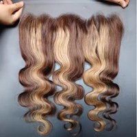 Cheveux humains brésiliens vierges, ondulés, 14-22 pouces, P/427, 13x6, densité 150%, avec dentelle frontale HD pré-épilée